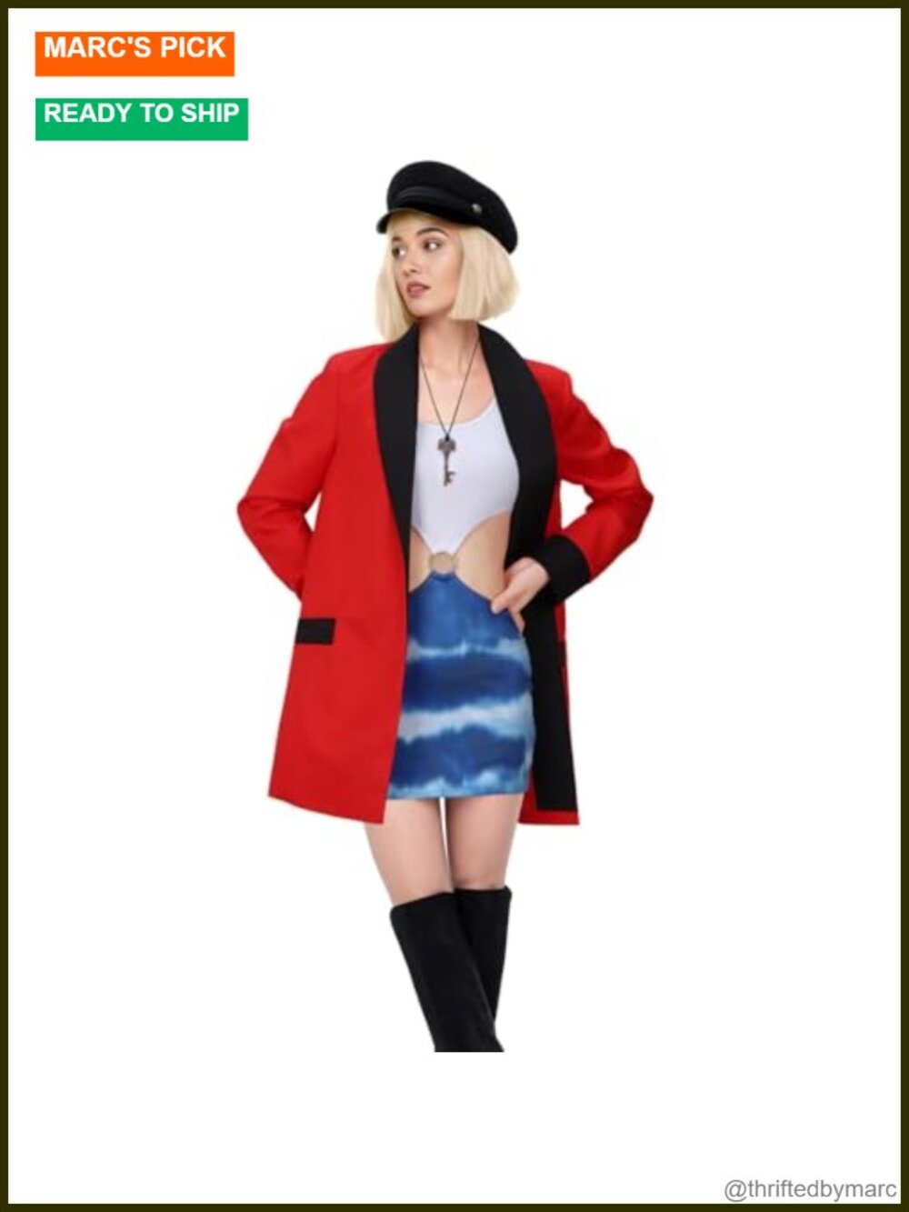 Halloween Cosplay Costume Women Set Includes Dress Jacket Hat Necklace
